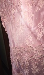 Vintage PATRA Fancy Pink LACE & Emboidered Lace Tiers DRESS & Satiny SLIP, 13/14