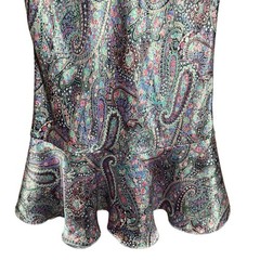 Vintage Jo Intimates Silky Feel Slip Dress Medium Poly Paisley Multicolor Flare