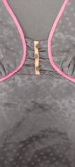 Betsey Johnson Vintage Silk Dress Size 8 Womens Black Dot Short Sleeve Side Zip