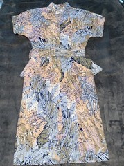 Vintage Wild Dress 80s 90s Tropical Pastel Pencil Dress Shoulder Pads Belt