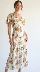 Starina Circa Rayon Floral Bias Cut Maxi Length 1990s Vintage Rare Dress Small