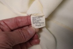 Vintage 1960s Neusteters Dalton womens long sleeve ruffled neck ivory top size 8