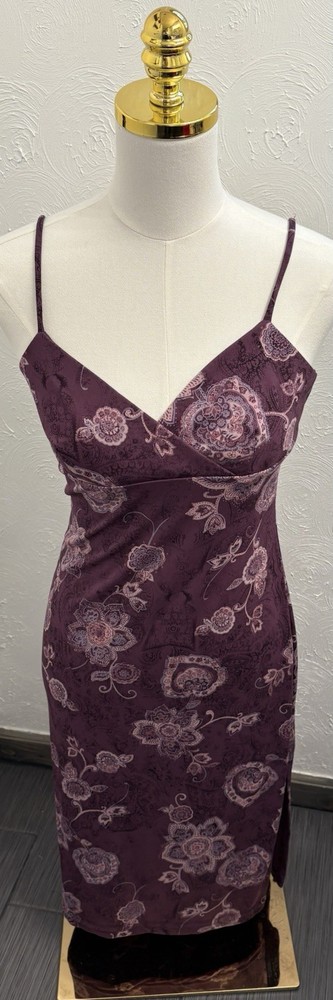 Vintage 90s La Belle Floral Paisley Pattern Midi Dress Size Medium Babydoll