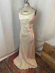 1990s y2k vintage Prom Formal Dress Bridgerton Sharkskin Mint Green Pink NOS M