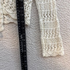 Y2K Vintage Crochet Tie Crop Top XS Small Cream Boho Fairy Grunge Whimsigoth