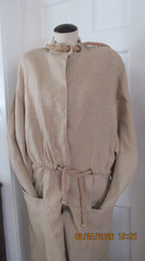 Vintage Thierry Mugler Natural Linen Jumpsuit Modernistic sz 38
