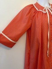 Vintage Models Coat Orange Polka Dot House Dress Size Medium