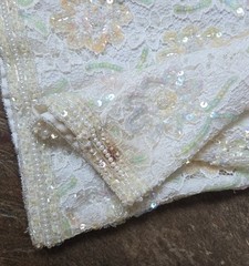Laurence Kazar Vintage Beaded Lace Jacket Ivory Floral Sequin Pearl Size 1X