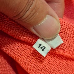 Vtg Castleberry Knit Skirt Suit Set 14 Pink Coral 80s Style Gold Tone Buttons