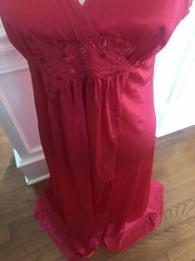 Vintage 70s Vanity Fair Long Maxi Nightgown Red Nylon Made USA Women’s Small EUC