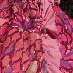 Vintage 60s 70s Hawaiian Floral Butterfly Dress S Pineapple Tiki Ruffle A-Line
