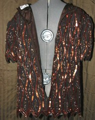 Vintage! SHALIMAR FASHION Copper Beaded Sequined Lined Top ~ Holidays ~ Size M