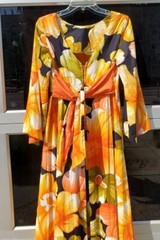 VTG 60s 70s ALICE POLYNESIAN HAWAII Dress Muumuu NEON Day Glow TIKI PSYCHEDELIC