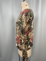 Vintage Top SIZE 14 XL EXTRA LARGE tropical green LADY CAROL 80s 90s rayoN