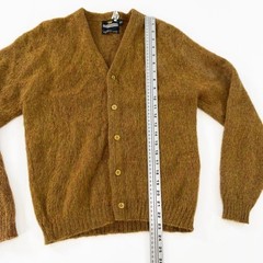 VTG 1960s Wool Mohair Fuzzy Cardigan Kurt Cobain Grunge Sweater Sz Small