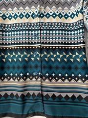 VTG 60s 70s Hamilton 8 Dallas Geometric Long Sleeve Disco Shirt SZ M Hippie Mod