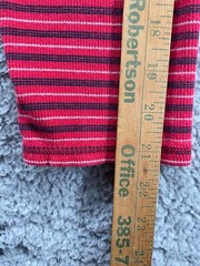 Y2K Faded Glory Women’s Size L Cotton Spandex Blend Red Striped Long Sleeve Top