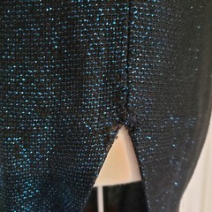 Vtg 1950s Claralura Original California Blue Metallic Lurex Dress Coat Set XS