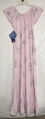NEW VTG STARDUST 80’S LONG NIGHTGOWN COTTAGECORE PINK FLORAL LACE TRIM USA SZ S