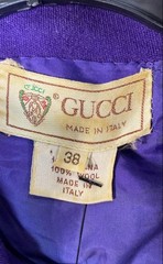 Gucci Women’s Vintage 80s Purple Quarter Zip Wool Sweater Mock Neck Size 38