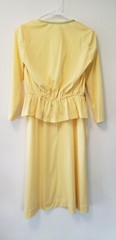 REAL Vintage 1960s Teena Paige Designer Dress Jacket Set YELLOW GREEN Flowers