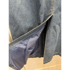 VTG 90s Denim Duster Trench Coat Barn Chore Jacket Liz Claiborne Jeans Sz M