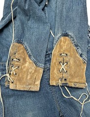 Vintage JNCO Jeans Distressed Denim Flare Low Rise Pop Star Jumpsuit 2000s Y2K