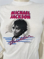 Vintage 1984 Michael Jackson Thriller NOS White 50 50 T Shirt Youth Large 14-16