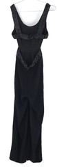 Vintage Cache Jumpsuit Romper Black Halter Beaded Black Stretch Womens Size 2