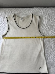 Vintage HEAD Tennis Dress Made in Italy White Knit Sleeveless Drop Waist