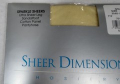 Vintage SHEER DIMENSIONS Pantyhose Sparkling Ultra Sheers Gold Size 3X New USA