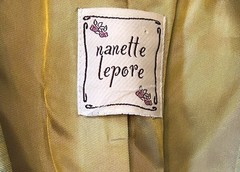 VTG Y2K Nanette Lepore Couture Iridescent Dress&Jacket Set 2 Gold Embroidered