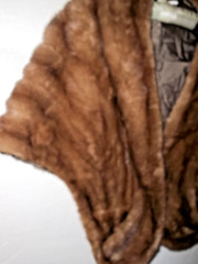 NEIMAN MARCUS MINK FUR STOLE WRAP SHAWL JACKET BROWN VINTAGE ORIGINAL LABEL