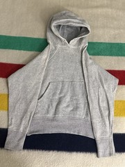Vintage 50s 60s BVD All Cotton Hoodie Women’s Extra Small XS Grey Gray 18×20.5
