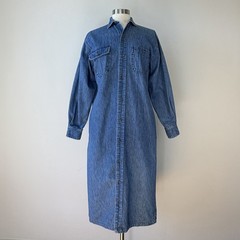 80s Ralph Lauren Polo Denim Dress/Duster Made in USA Size 8