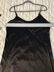 Vintage Vassarette Black Nylon Full Slip Dress 10-008 Size 38/44 90s Goth Grunge
