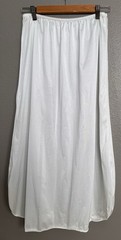 VTG Velrose Half Slip Women’s 1X 35” Long White Nylon Slit Lace Trim Made in USA