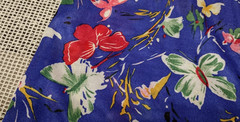 70s Organically Grown Beautiful Blouse Butterflies Watercolor Cobalt Arpeja ART