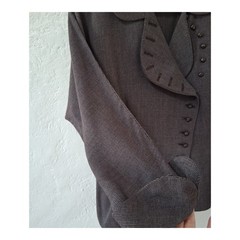 Vtg 1940s Gabardine Blazer Jacket Dolman Sleeve Nipped Hourglass Wasp Waist M