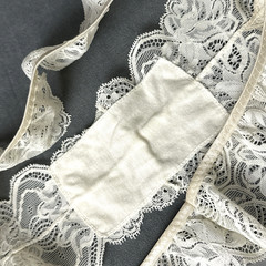 Vintage Natori Ivory Lace Panties Size 5 Cheeky Hi Cut Flutter Nylon NOS