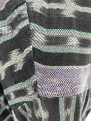 Vintage 80s Ikat Aztec EL HUARACHE Hand Woven Cotten Hippie Boxy Shirt Top med