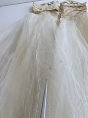 Vintage 50s S Strapless cotillion party Prom dress long Ivory Tulle