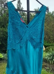 Vintage turquoise dress made of natural silk Monsoon, UK14