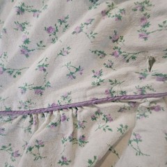 Vintage Sears Purple White Cotton Nightgown Womens M/12-14 Cottage Grannycore