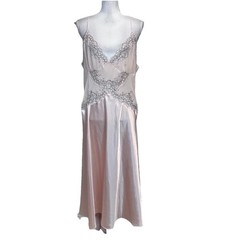 Vintage Cerie Nightgown Lingerie Plus sz 3X Pink Satin Lace Wedding Bridal