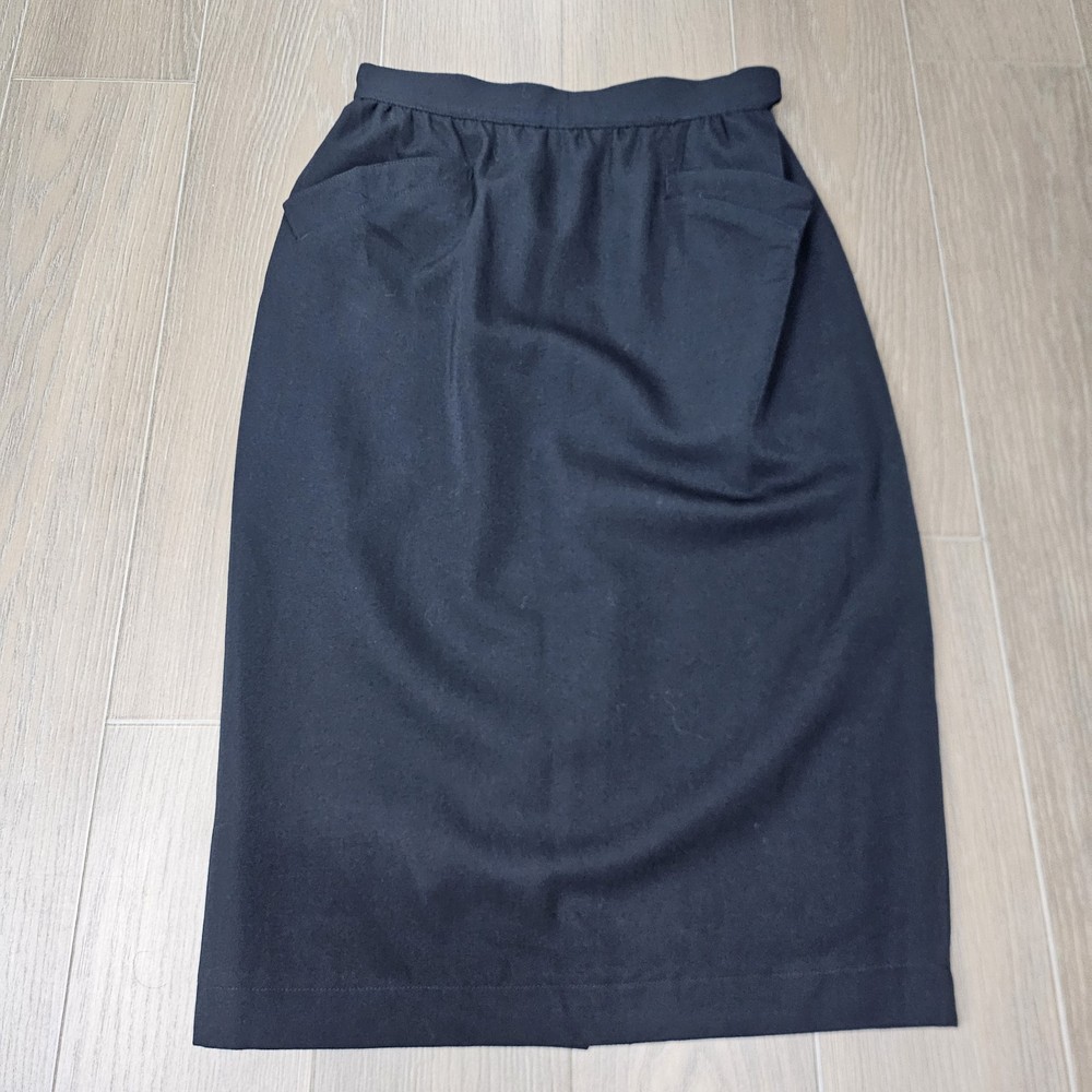 Auth Vtg Thierry Mugler Black Lined Skirt EU 34