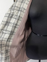 Vintage 1950’s-60’s Black, Gray and White Plaid Coat Jacket, Lavender Lining