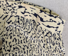 VINTAGE WOMEN’S IVORY & BLUE PRINT 100% SILK SKIRT – CARLISLE – SIZE 12 – FLAWS