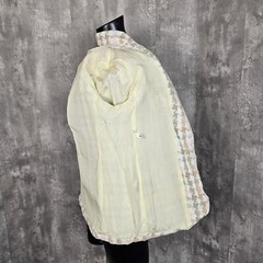 Vintage 80s Giorgio Sant Angelo M Linen Cotton Pastel Woven Houndstooth Blazer