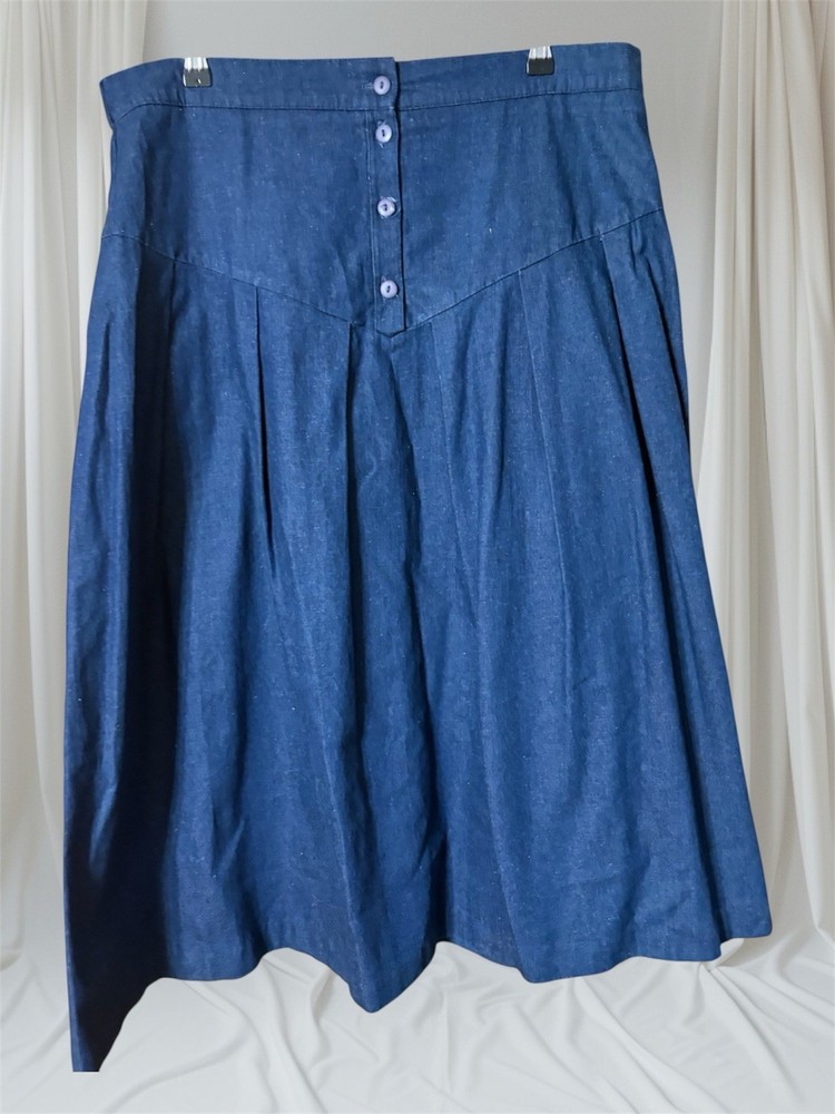 VTG 90s Dark Jean COTTAGECORE PRARIE Cowgirl Skirt NWOT Waist 36” Sz 16 XL
